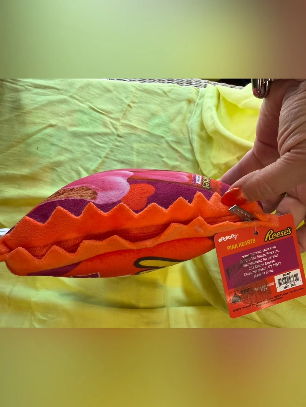 Reese's Pink Hearts Peanut Butter Plush Pillow with Mini Pillows Inside NEW